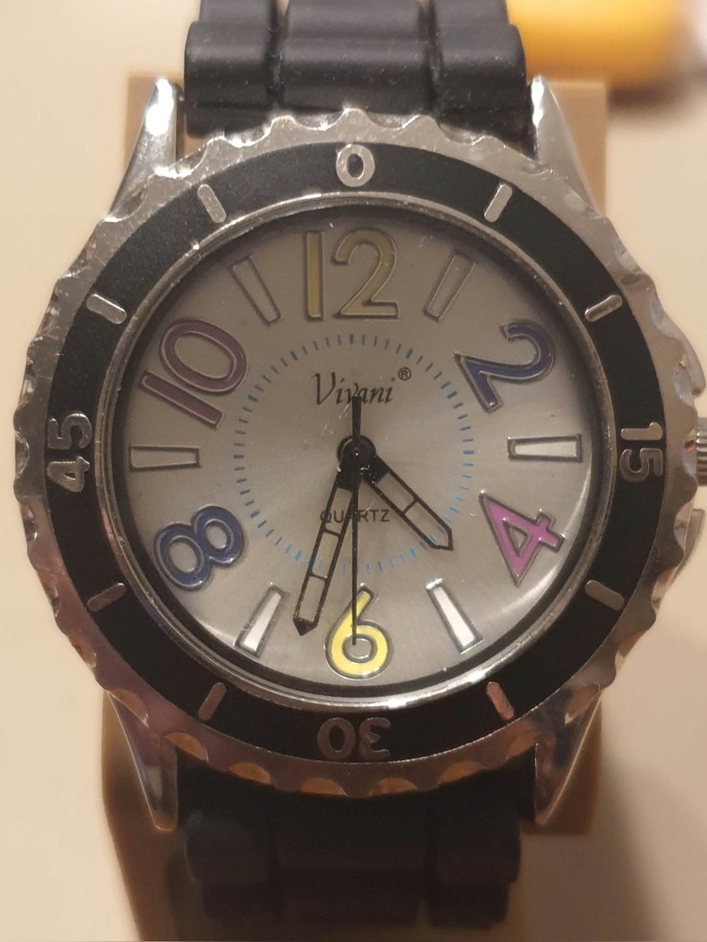 🦋10/$20🦋 Vivani Silver/Black Silicone Women's Watch